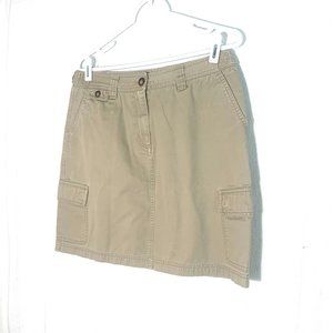 AUSTIN CLOTHING CO WOMENS 100% COTTON CARGO SKIRT SZ 10 KHAKI ABOVE KNEE LENGTH
